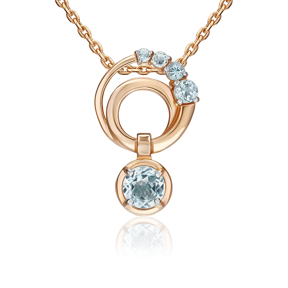 Подвеска из красного золота с топазами 03-3580-00-201-1110