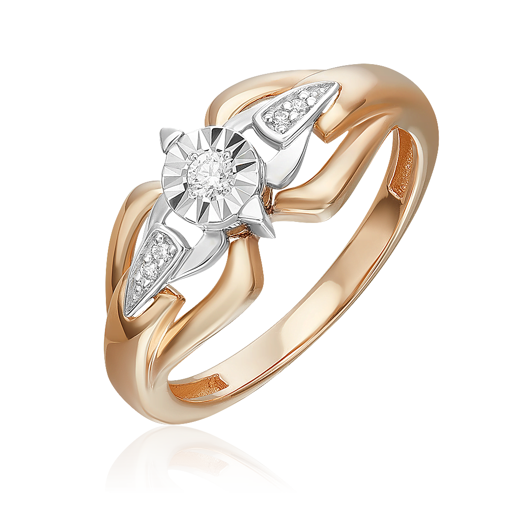 Кольцо из комбинированного золота с бриллиантами 01-5730-00-101-1111