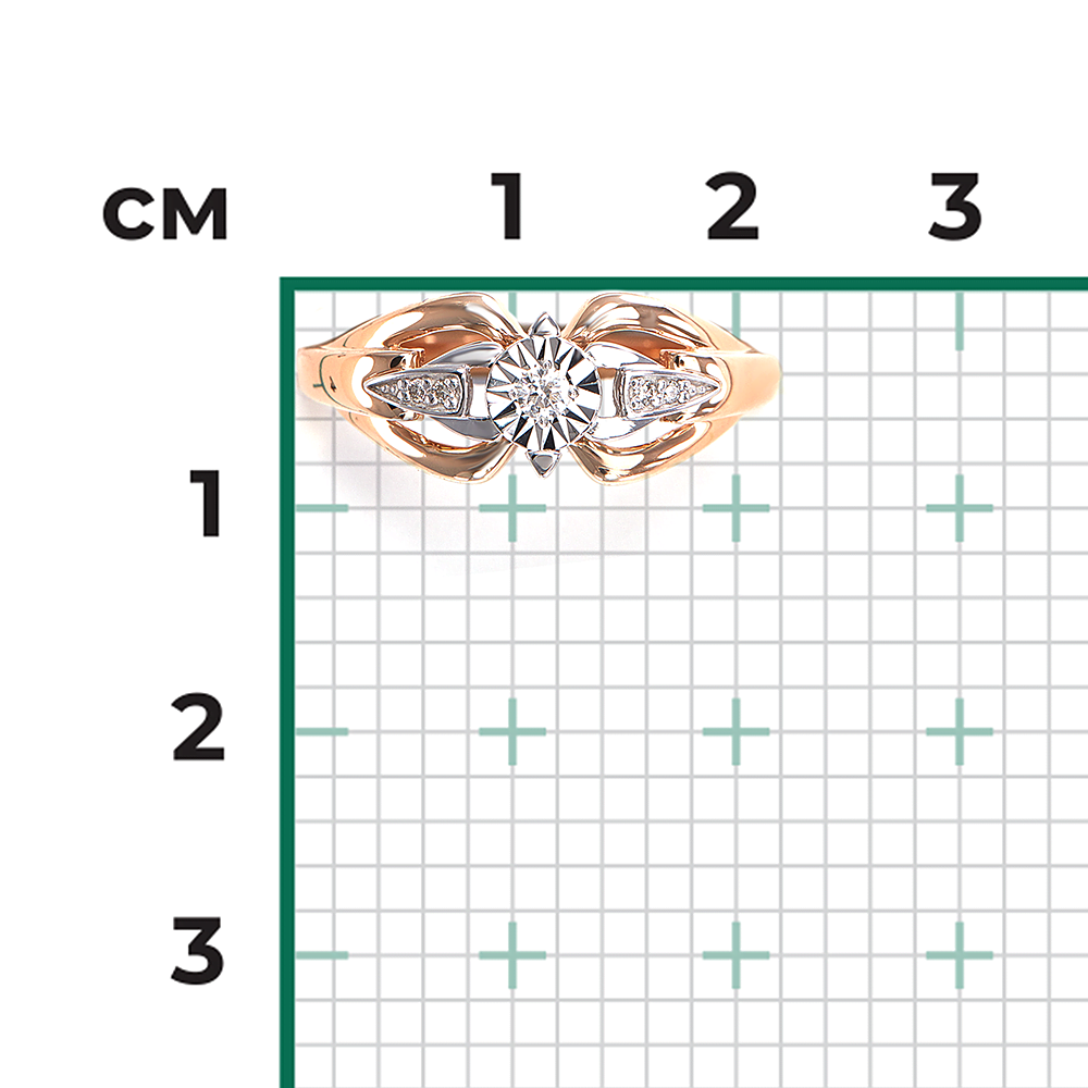 Кольцо из комбинированного золота с бриллиантами 01-5730-00-101-1111