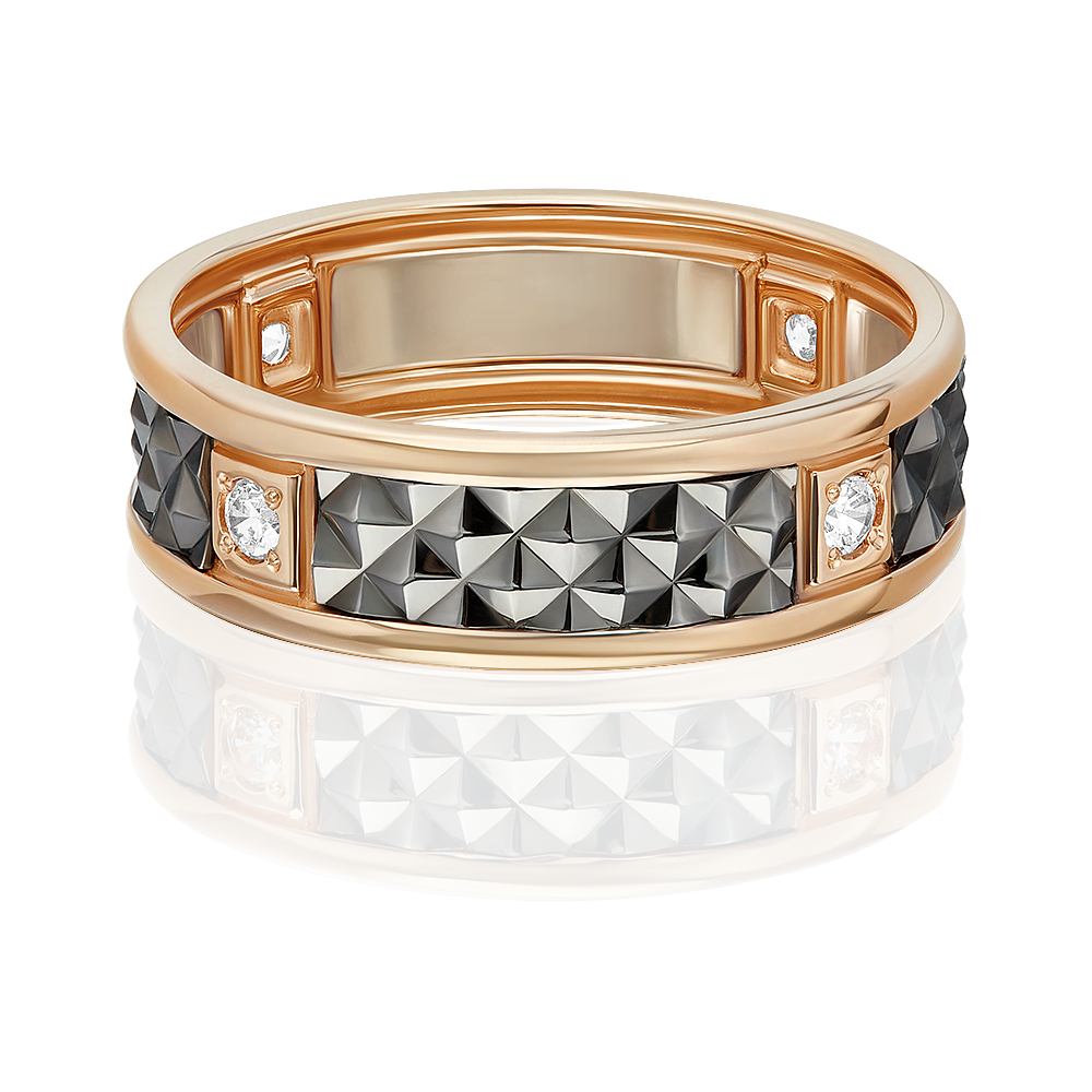 Кольцо из комбинированного золота с фианитами 01-4711-00-401-1111-22