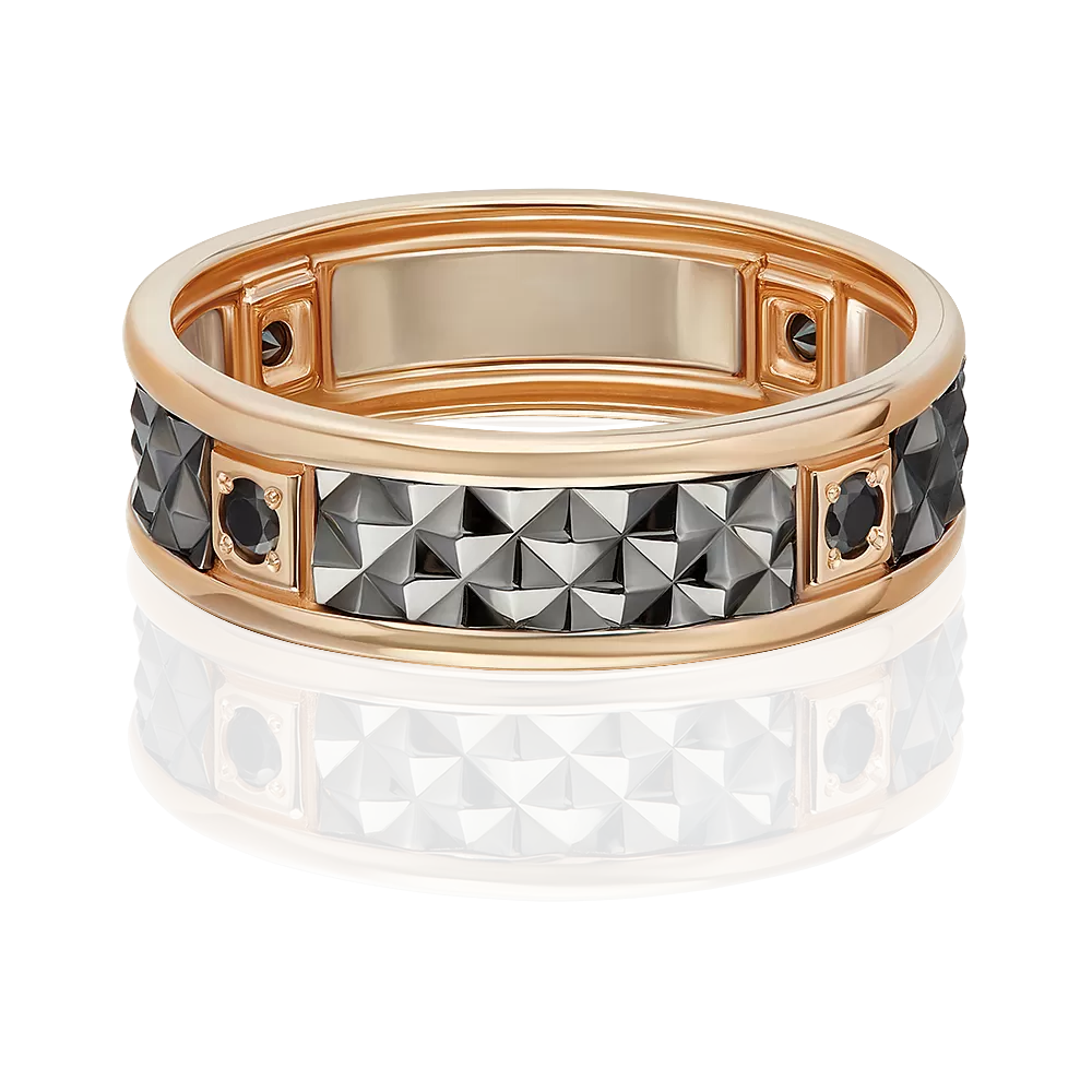 Кольцо из комбинированного золота с фианитами 01-4711-00-402-1111-22