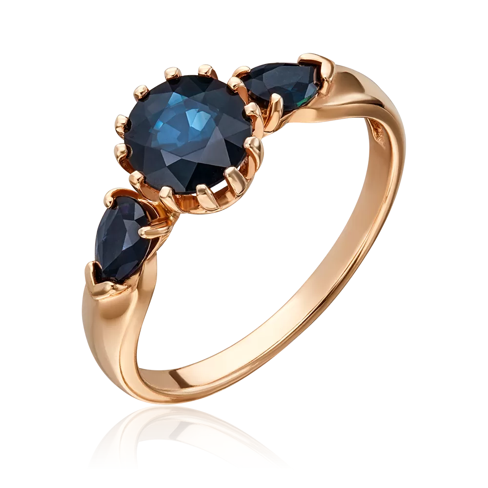 Кольцо из красного золота с сапфирами 01-1145-00-102-1110-30