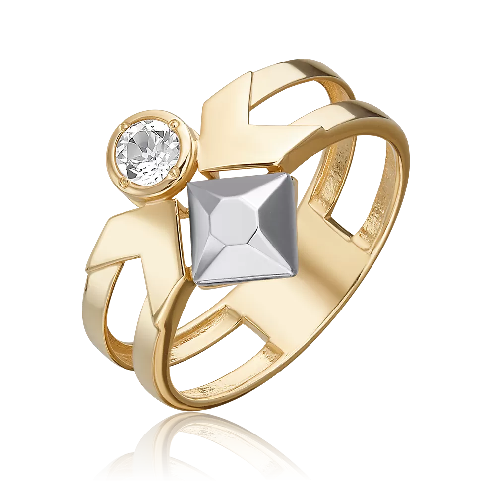 Кольцо из комбинированного золота с натуральным топазом white 01-5618-00-201-1121