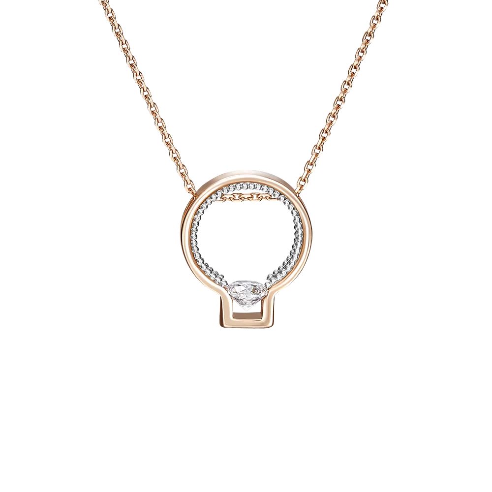 Колье из красного золота с фианитом 07-0195-00-401-1110