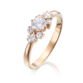 Кольцо из красного золота с фианитами 01-4304-00-501-1110-38