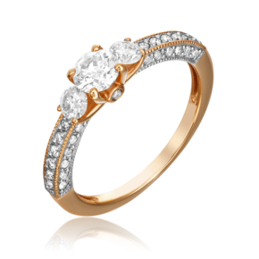 Кольцо из красного золота с бриллиантами 01-1361-00-101-1110-30