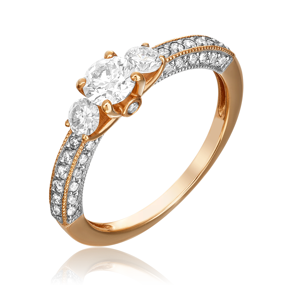 Кольцо из красного золота с бриллиантами 01-1361-00-101-1110-30