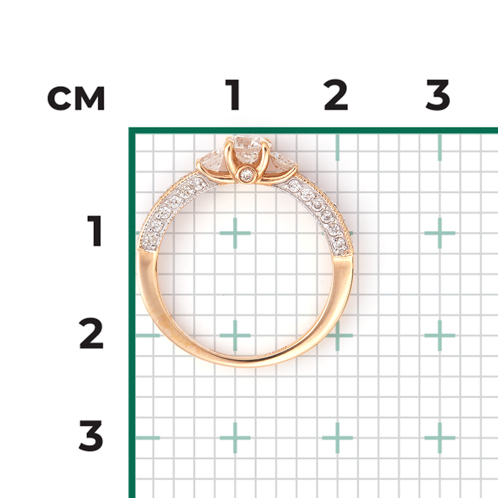 Кольцо из красного золота с бриллиантами 01-1361-00-101-1110-30