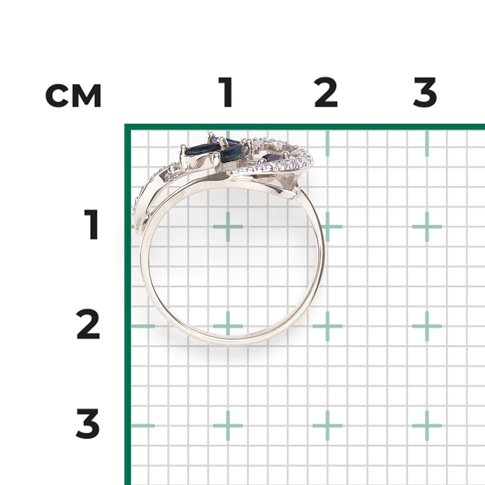 Кольцо из белого золота с сапфирами и бриллиантами 01-1364-00-105-1120-30