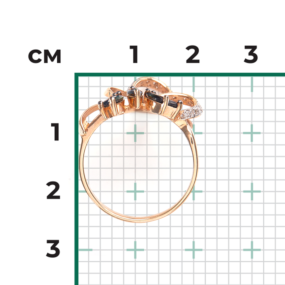 Кольцо из красного золота с сапфирами и бриллиантами 01-1365-00-105-1110-30
