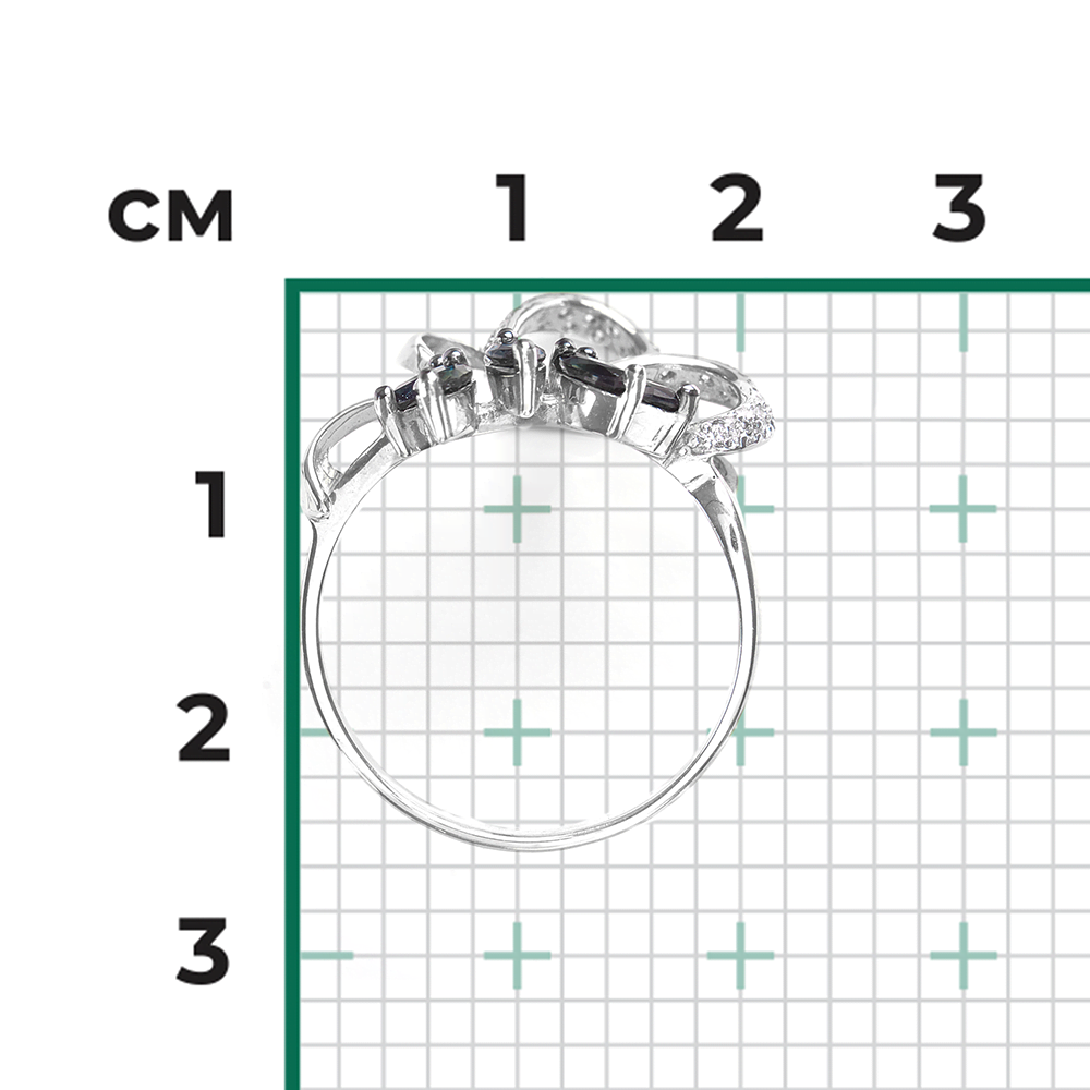 Кольцо из белого золота с сапфирами и бриллиантами 01-1366-00-105-1120-30