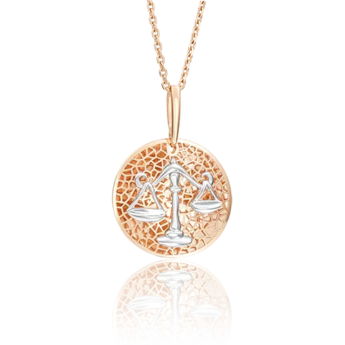 Подвеска «Знак зодиака Весы» из комбинированного золота 03-2463-07-000-1111