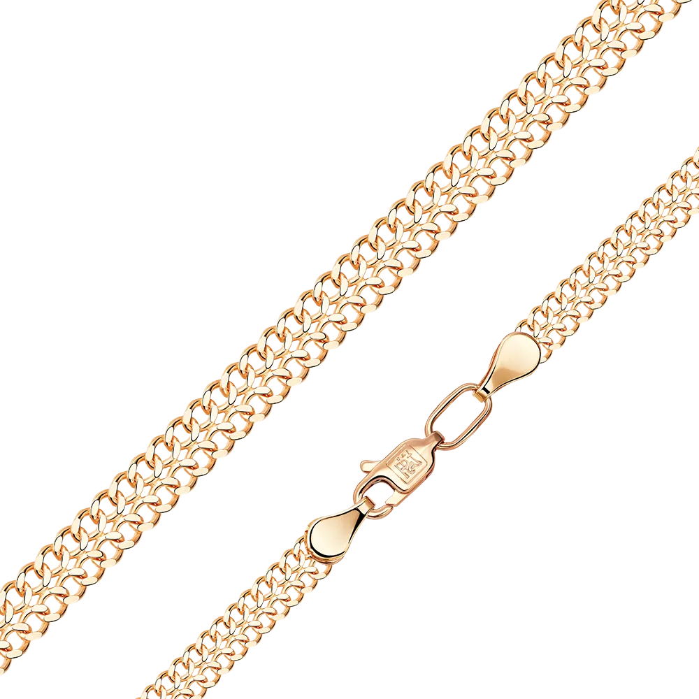 Цепь из красного золота с алмазной гранью (плетение «Ёлочка») 21-0903-060-1110-17