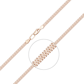 Браслет из красного золота с алмазной гранью (плетение «Ёлочка») 22-0903-040-1110-17