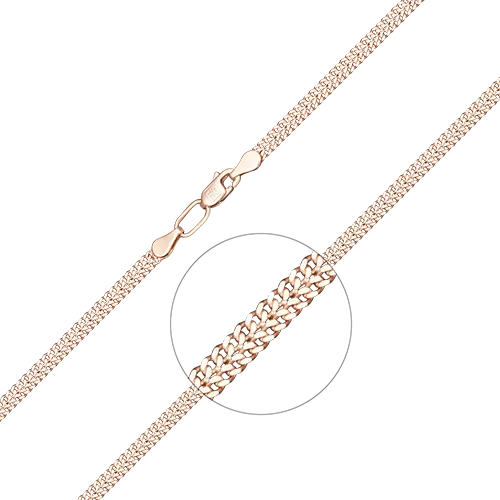 Браслет из красного золота с алмазной гранью (плетение «Ёлочка») 22-0903-040-1110-17