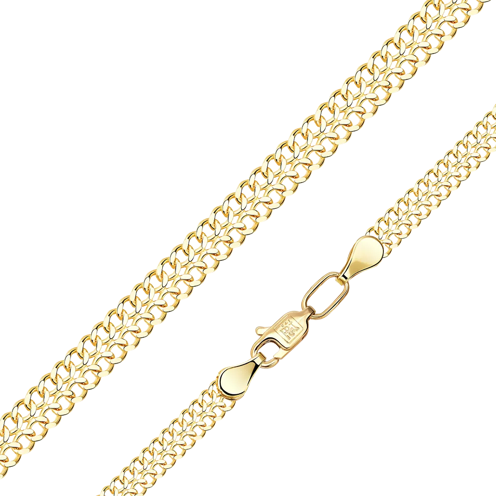 Цепь из лимонного золота с алмазной гранью (плетение «Ёлочка») 21-0913-060-1130-17