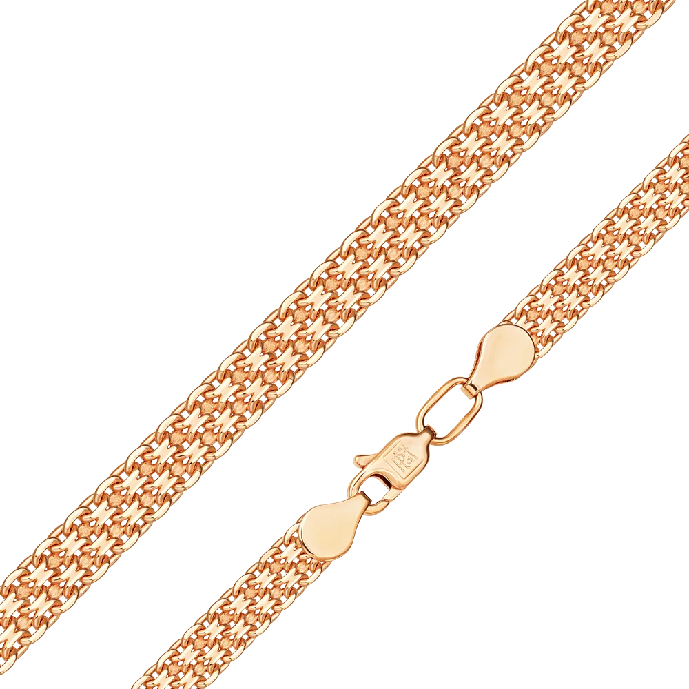 Цепь из красного золота (плетение «Бисмарк тройной якорь») 21-2103-060-1110-17