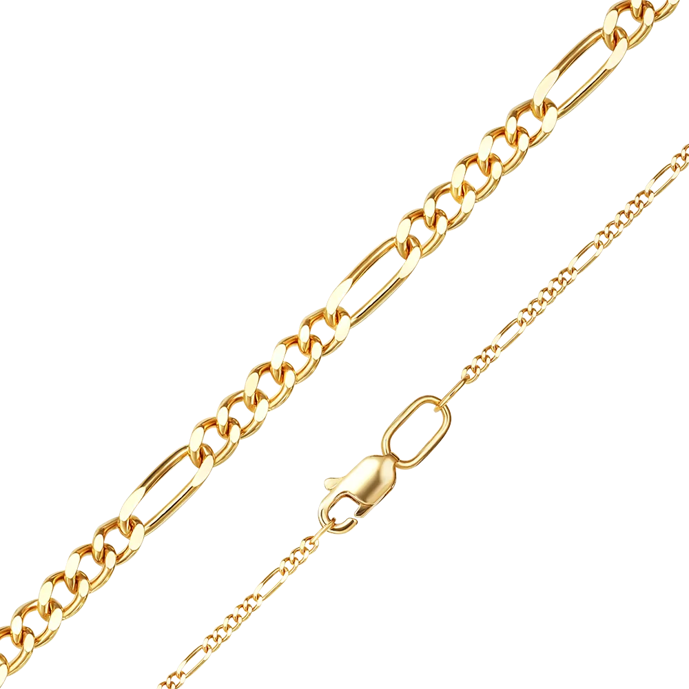 Цепь из лимонного золота с алмазной гранью (плетение «Фигаро») 21-3913-040-1130-17