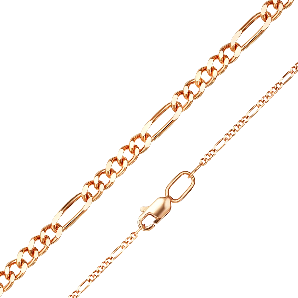 Цепь из красного золота с алмазной гранью (плетение «Фигаро») 21-3903-040-1110-17