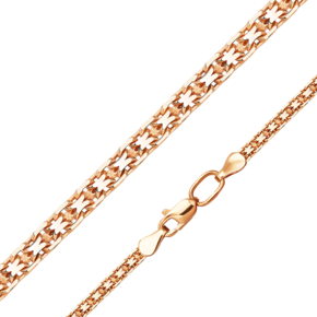 Цепь из красного золота с алмазной гранью (плетение «Бисмарк квадрат») 21-4003-060-1110-17