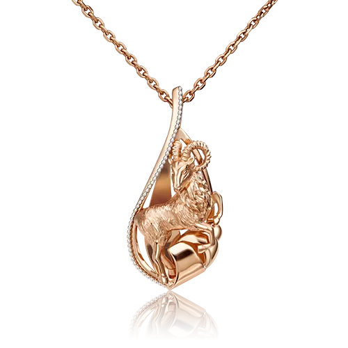 Подвеска «Знак зодиака Овен» из комбинированного золота 03-2814-03-000-1111-48