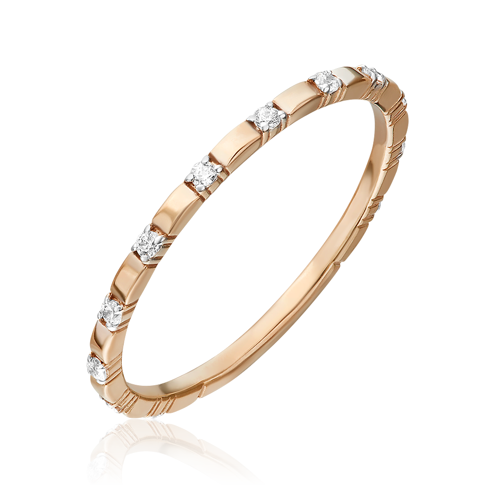 Кольцо из красного золота с фианитами 01-5293-00-401-1110-48