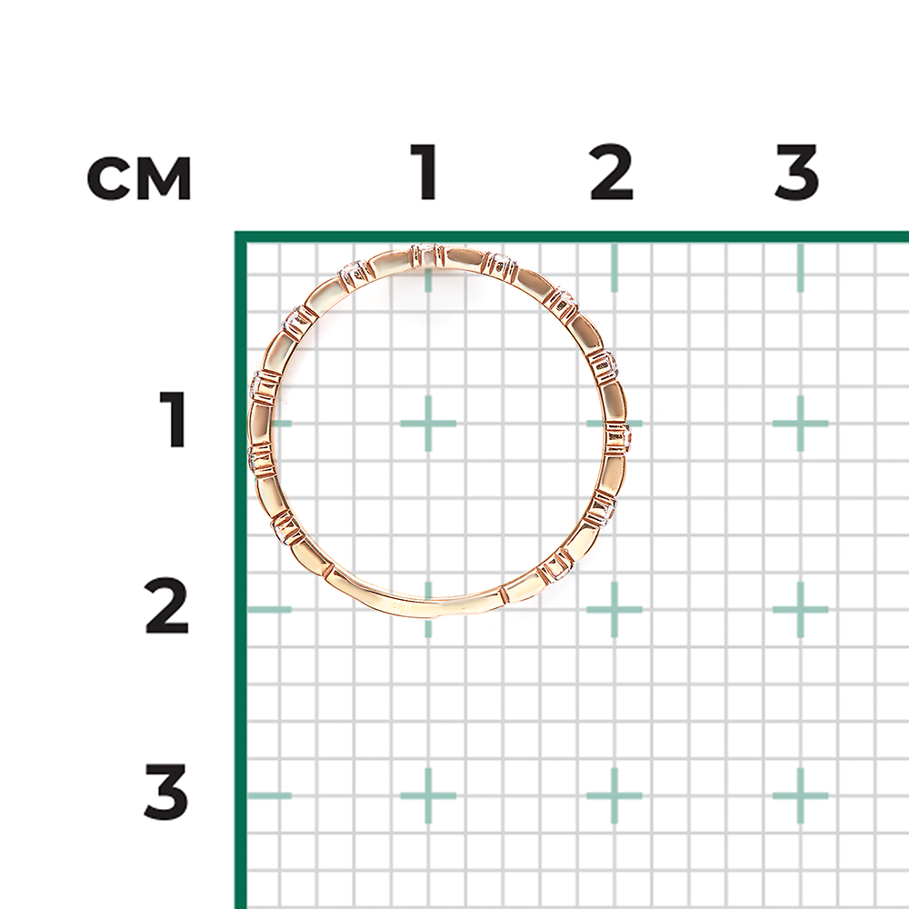 Кольцо из красного золота с фианитами 01-5293-00-401-1110-48
