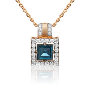 Подвеска из красного золота с сапфиром и бриллиантами 03-0426-00-105-1110-30