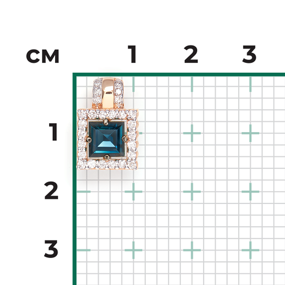 Подвеска из красного золота с сапфиром и бриллиантами 03-0426-00-105-1110-30