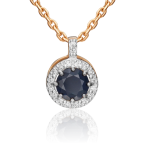 Подвеска из красного золота с сапфиром и бриллиантами 03-0428-00-105-1110-30