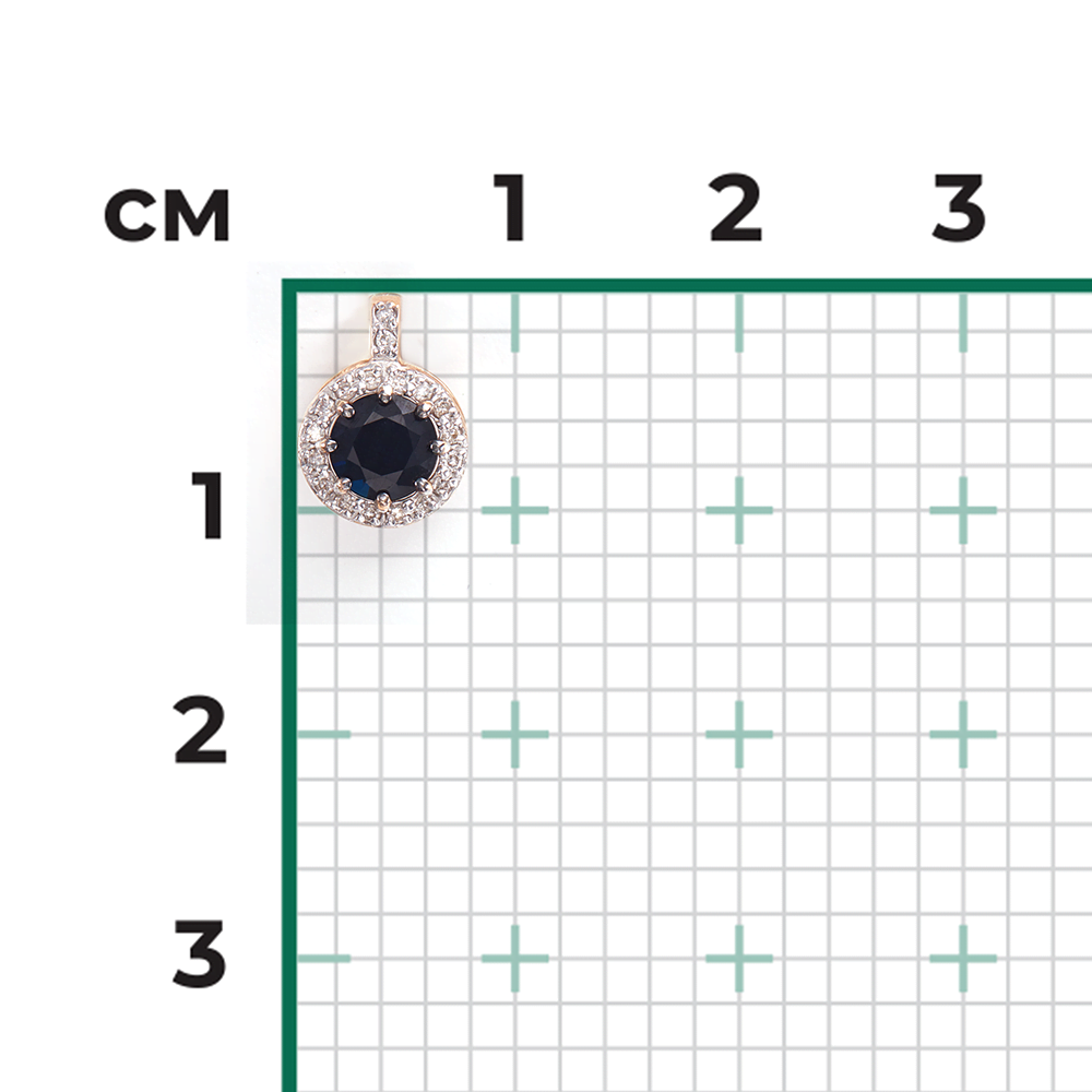Подвеска из красного золота с сапфиром и бриллиантами 03-0428-00-105-1110-30
