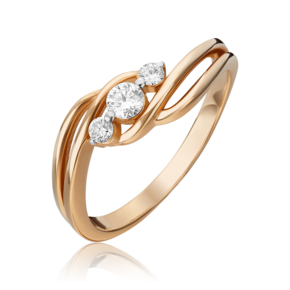 Кольцо из красного золота с бриллиантами 01-0853-00-101-1110-30