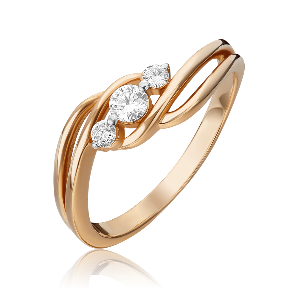 Кольцо из красного золота с бриллиантами 01-0853-00-101-1110-30