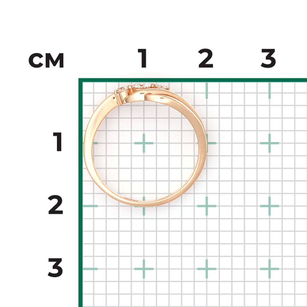 Кольцо из красного золота с бриллиантами 01-0853-00-101-1110-30