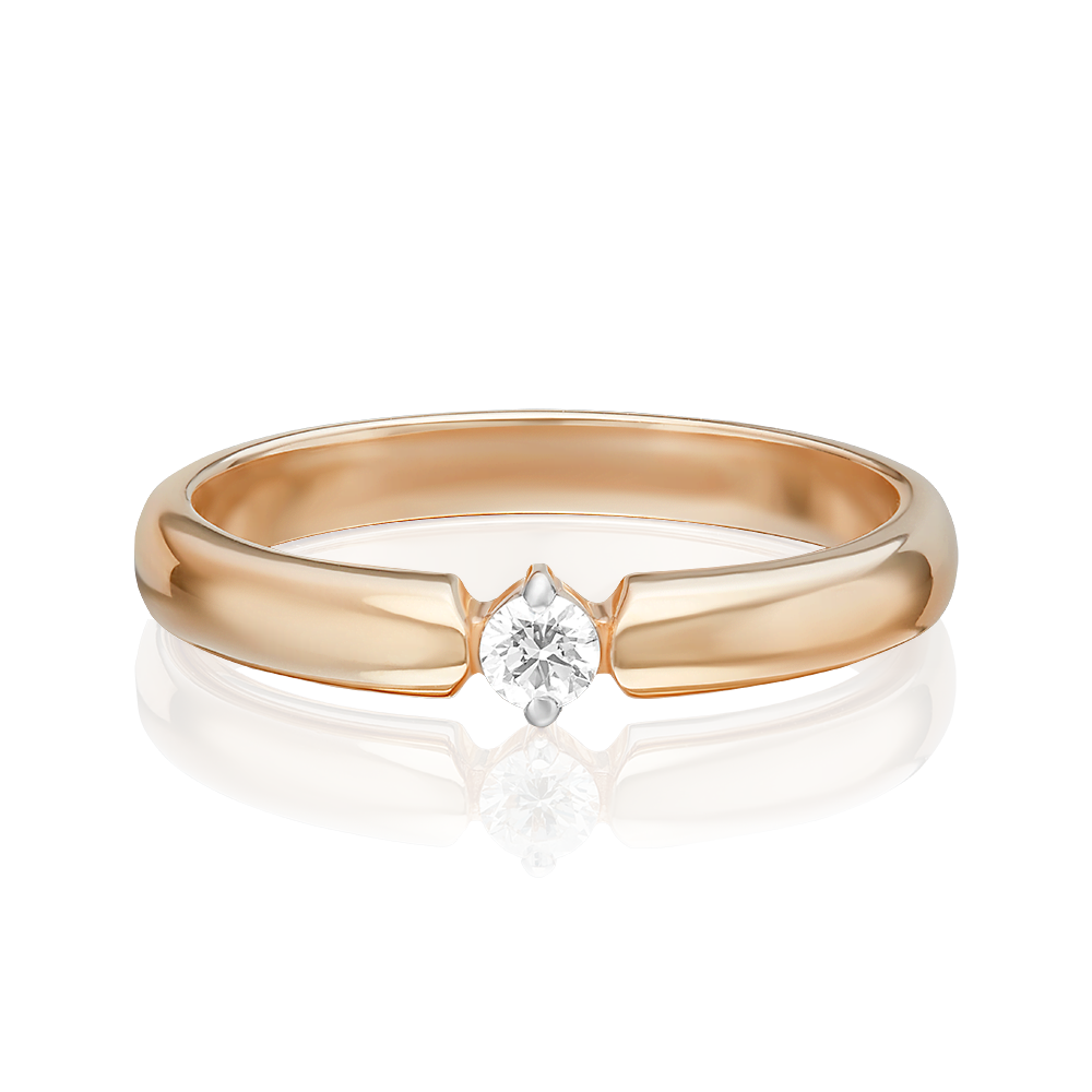 Кольцо из красного золота с бриллиантом 01-0857-00-101-1110-30