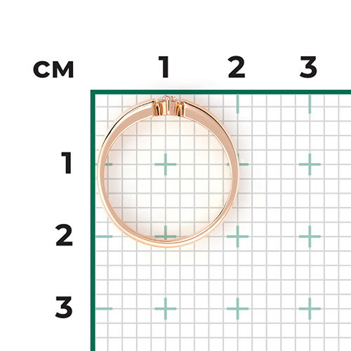 Кольцо из красного золота с бриллиантом 01-0857-00-101-1110-30