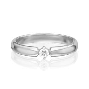 Кольцо из белого золота с бриллиантом