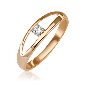 Кольцо из красного золота с бриллиантом 01-0861-00-101-1110-30