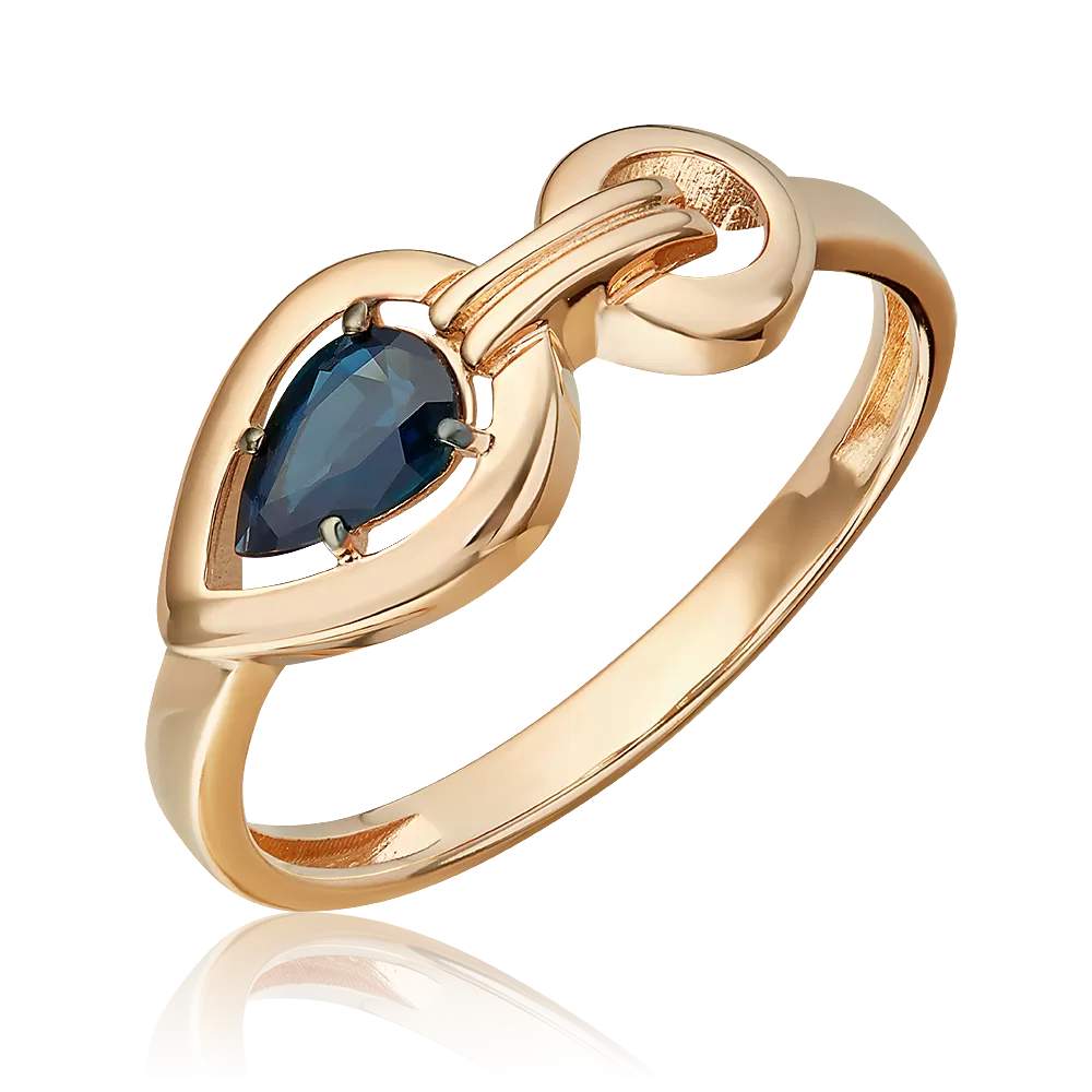 Кольцо из красного золота с сапфиром 01-5862-00-102-1110