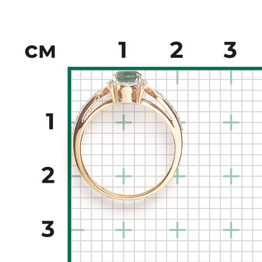 Кольцо из красного золота с изумрудом и бриллиантами 01-1548-00-106-1110-30