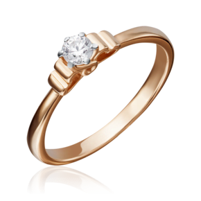 Помолвочное кольцо из красного золота с бриллиантом 01-5224-00-101-1110-30