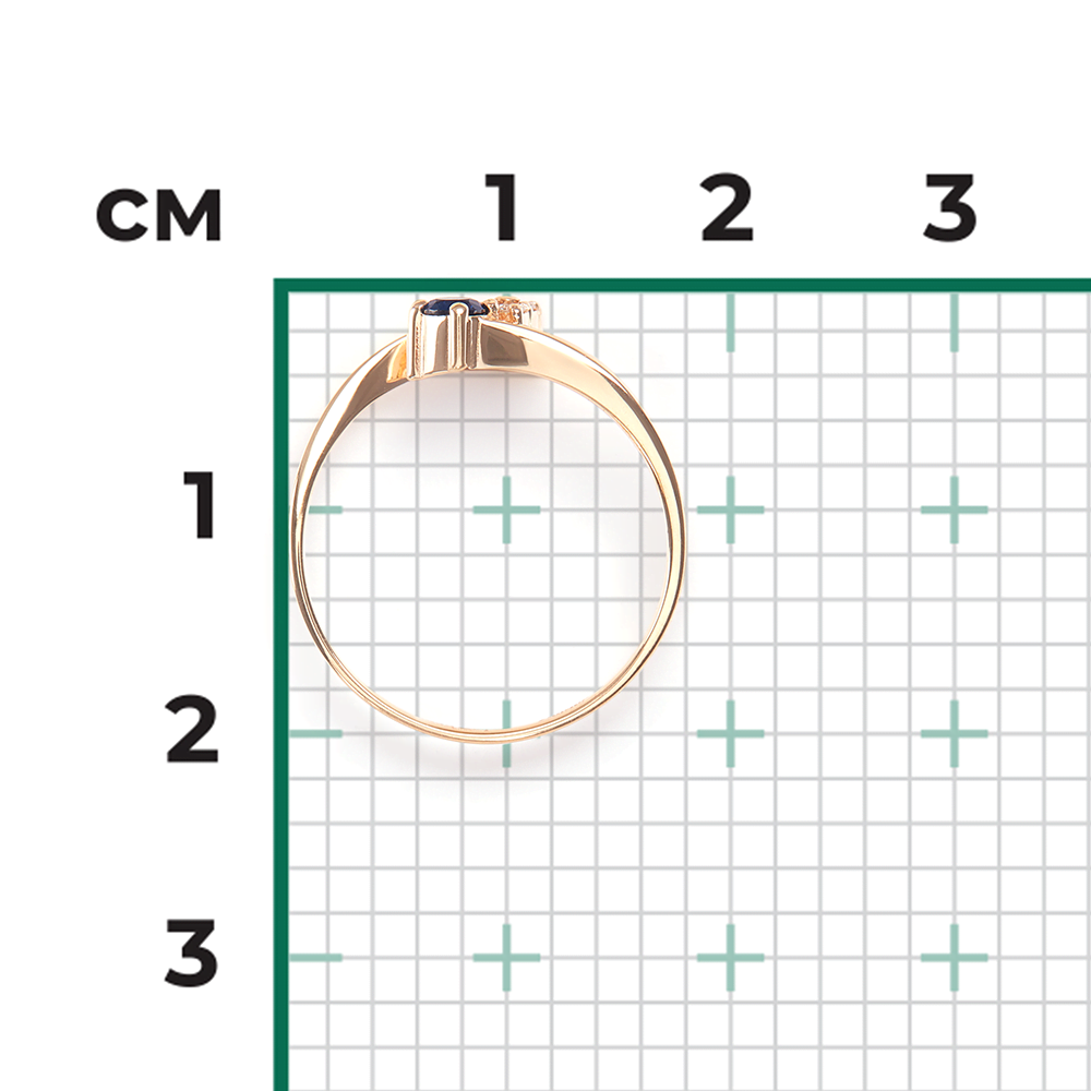 Кольцо из красного золота с сапфиром и бриллиантами 01-0591-00-105-1110-30