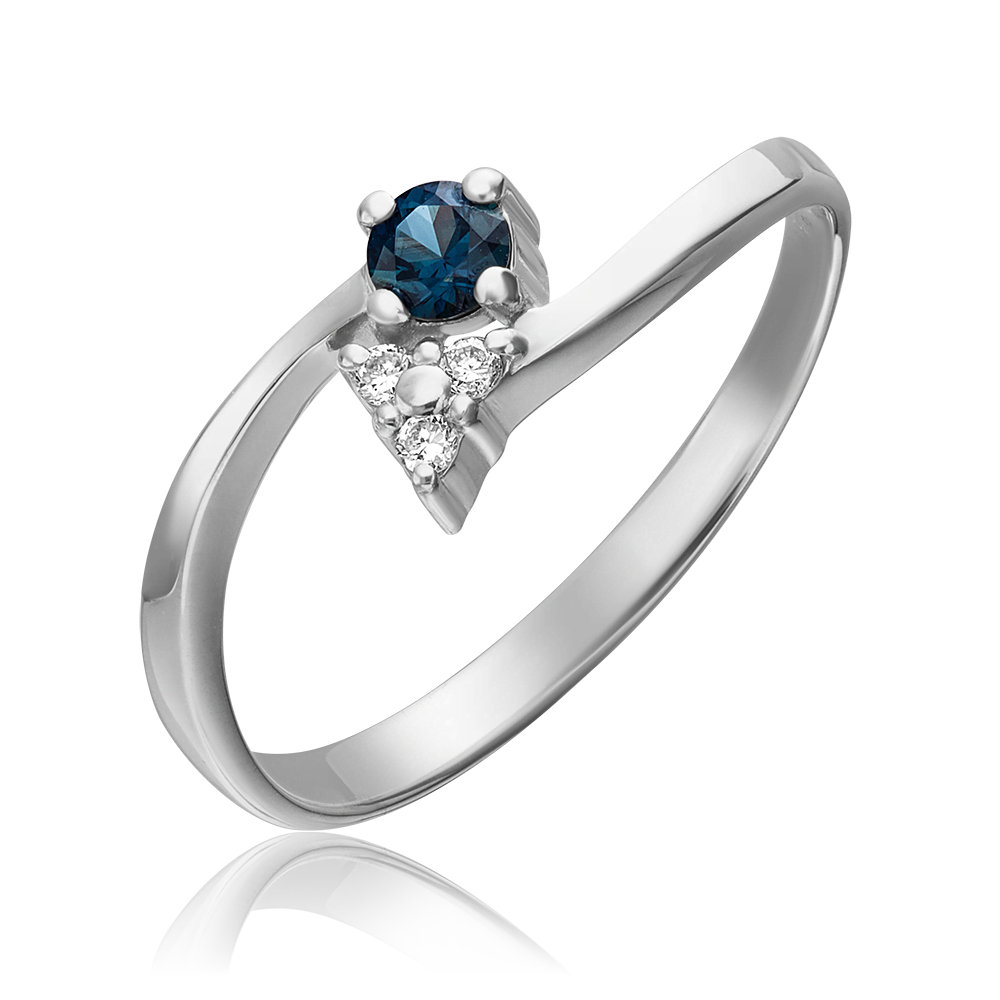 Кольцо из белого золота с сапфиром и бриллиантами 01-0592-00-105-1120-30