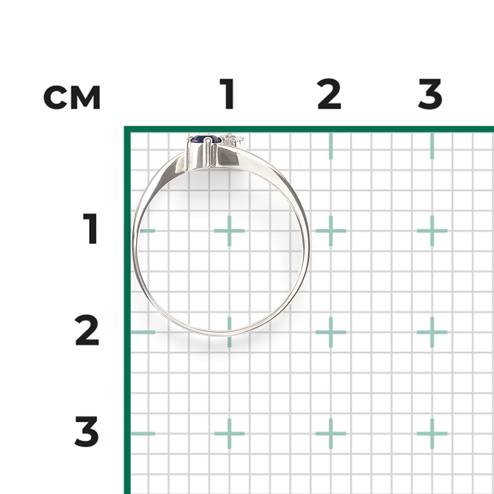 Кольцо из белого золота с сапфиром и бриллиантами 01-0592-00-105-1120-30
