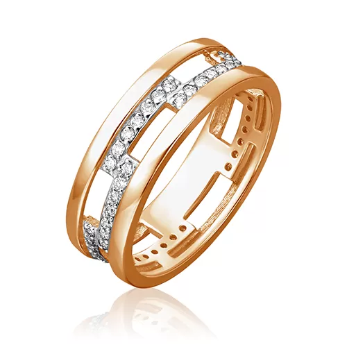 Кольцо из красного золота с бриллиантами 01-0587-00-101-1110-30