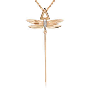 Подвеска «Стрекоза. Ценность настоящего» из комбинированного золота с бриллиантами 03-3277-00-101-1111