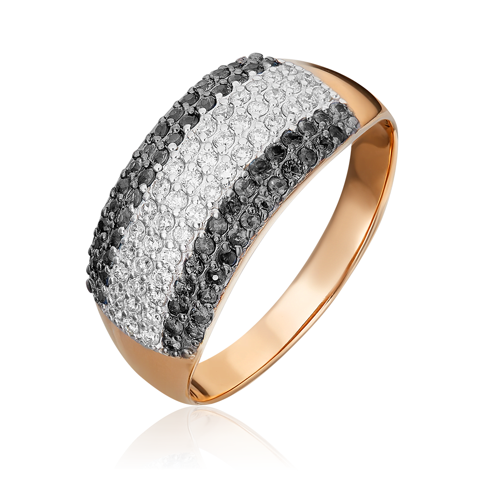 Кольцо из красного золота с бриллиантами 01-1489-01-108-1110-30