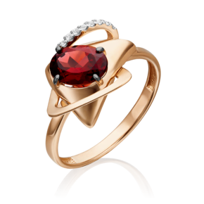 Кольцо из красного золота с гранатом и натуральными топазами white 01-5306-00-264-1110-57
