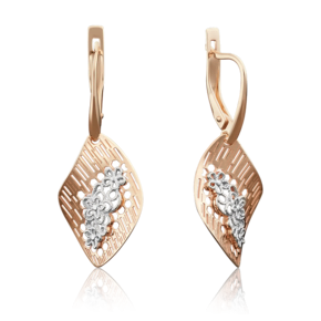 Серьги с английским замком из красного золота 02-3921-00-000-1110-48