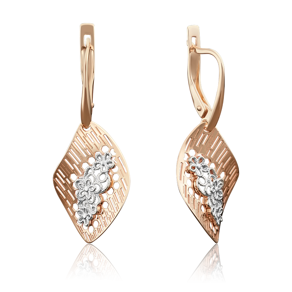 Серьги с английским замком из красного золота 02-3921-00-000-1110-48